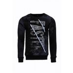 Tshirthane Siyah Taşlı Desenli Sweatshirt
