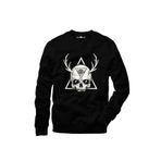 Tshirthane Skull Triangle Geyik Siyah Erkek Tshirt
