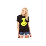 Tshirthane Smile Hand Baskılı Dar Kesim Kadın Siyah T-shirt