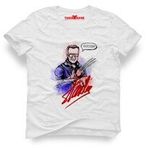 Tshirthane Stan Lee Marvel Kara Kalem Beyaz Erkek T-shirt