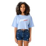 Tshirthane Stray Kids Chk Chk Boom Bebe Mavi Kadın Crop