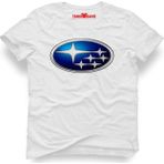 Tshirthane Subaru Logo Beyaz Erkek T-Shirt - XS