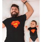 Tshirthane Super Dad Boy Baba Oğul Kız (Tek Ürün Fiyatıdır Kombin Yapmak Için En Az 2 Adet Sepete Ekleyiniz) - XS - Siyah