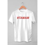 Tshirthane Tamam #Tamam Beyaz Erkek T-Shirt - L