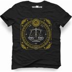 Tshirthane Terazi Burcu Libra Siyah Erkek T-shirt