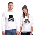 Tshirthane The King The Queen Sevgili Kombinleri Sweatshirt Kombini