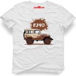 Tshirthane Toyota Jeep Fj40 Beyaz Erkek T-Shirt - L