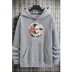 Tshirthane Tshirthane Unisex Kanagawa Oki Nami Ura Baskılı Sweatshirt