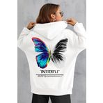Tshirthane Unisex Butterfly Sırt Baskılı Sweatshirt
