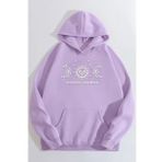 Tshirthane Unisex Celestial Sun Moon Baskılı Sweatshirt