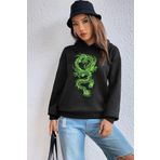 Tshirthane Unisex Chinese Dragon Graphic Baskılı Sweatshirt