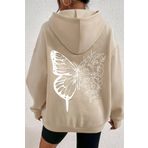 Tshirthane Unisex Drawing Butterflies Sırt Baskılı Sweatshirt