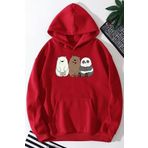 Tshirthane Unisex Kafadar Ayılar Baskılı Sweatshirt