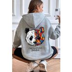 Tshirthane Unisex Panda Sırt Baskılı Sweatshirt