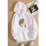 Tshirthane Unisex Yin Yang Cats Baskılı Sweatshirt