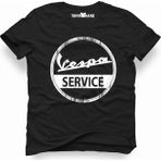 Tshirthane Vespa Service Siyah Erkek T-shirt
