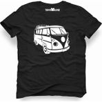 Tshirthane VW Volkswagen T1 Minibüs Siyah Erkek T-shirt