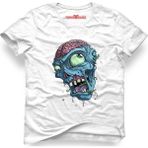 Tshirthane Zombie Brain Beyaz Erkek T-Shirt - L