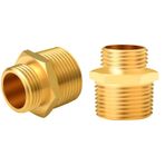 Tsinghwang 3/4 "GHT Erkek x 1" NPT Erkek Bahçe Hortumu Adaptörleri, Pirinç Bahçe Hortumu Onarım Parçaları, Su Hortumu Bağlantısı (2 Paket Pirinç)