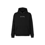 Tsk Göktürkçe Eski Türk Bozkurt Wolf Kurt Kafa Ön ve Arka Baskılı Sweatshirt Unisex Kapüşonlu Hoodie Siyah