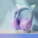 TSKVT Bluetooth Kulaklıklar, Sevimli Stil Kulaklıklar, Katlanabilir Solunum Renkli Işık, Kablosuz Bluetooth 5.0, Cep Telefonlarında, Tabletlerde ve Diğer Cihazlarda Bağlanabilir ve Kullanılabilir,