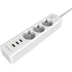 T&Smart 3 Usb Çıkışlı Uzatma Kablolu Akım Korumalı 3 Lü Priz - Siyah
