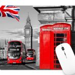 TSSOHU Londra Kırmızı Telefon Kulübesi Sokakta Romantik Şehir Mouse Pad Ofis Bilgisayarlar ve Dizüstü Bilgisayar için Tasarımlı Baskılı, Kaymaz Kauçuk Tabanlı Fare Altlığı Oyun Fare Altlıkları, 9,5 x 7,9 x