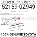 TŞT Toyota Corolla- Hb- 2020-2022 Arka Tampon Siyah (Tyg) (Oem No:521590Z949)