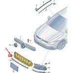 TŞT Volkswagen Golf Vııı Ön Tampon Panjuru Kapalı Desenli Sensör Kuşak Delikli 2020- (Oem No: 5H0853677