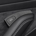 TSTESE Tesla Model 3 Model Y (2021-2024) ile uyumlu 4 adet kapı açık düğme çıkartmaları süet çıkartma sarma dekor iç aksesuarları kapı kilidi anahtarı Trim dekorasyon çıkartmaları (Siyah)