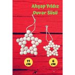 Tsundoku 2'Li Dekoratif Ahşap Boncuklu Yıldız Set Kapı Duvar Mutfak Bebek Odası Süsü