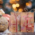 TsunNee 50 adet Noel kağıdı hediye kutusu, Noel ağacı parti hediye kutuları, Noel kraft kağıdı, şeker kutuları, torbalar, hediye paketi, çocuklar, kızlar, erkek çocukları, Noel dekorasyonu