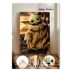 TT ART Sayılarla Boyama Çerçeveli Hobi Seti Numaralı Tuval Fırça Boya Dahil Kasnaklı BABY YODA : 1 40X50 Cm