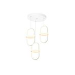 TT AYDINLATMA Tt006-3y-by Minyon Modeli (Sarı Işık Led) 3 Lü Mat Beyaz Yuvarlak Led Avize Beyaz