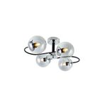 TT AYDINLATMA Tt012-4 Kr Krom Rengi Kaplama 4 Lü Füme Camlı Lüks Avize Krom 27 cm