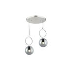 TT AYDINLATMA Tt014-2 Kr Krom Kaplama Füme Camlı 2 Li Avize Krom 30 x 60