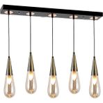 TT Aydınlatma TT023-5S-SY-ESK Eskitme 5'li Damla Modeli Sıralı Avize