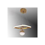 TT AYDINLATMA TT037-SR TT Aydınlatma Kare Model Sarı Kaplama Tek Toplu 3 Renk Modüllü Ledli Avize Sarı 20 x 80