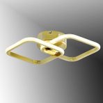 TT Aydınlatma TT405-2-SR Tt Aydınlatma Sarı Kaplama 2 Li Kare LED Avize - Gold - 3 Renk Işık
