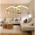 TT Aydınlatma TT405-2-SR Tt Aydınlatma Sarı Kaplama 2 Li Kare LED Avize - Gold - Sarı Işık