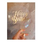 T&T MARPESİA CONCEPT Happy Birthday Pleksi Pasta Süsü Cake Topper