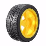 TT Tekerlek 2.5x6,8cm Plastik Sarı Oyuncak Araba Rubber Lastik Robot Tekerlek Akılı Araç Oyuncak