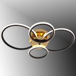 TT035-4-SYSR TT Aydınlatma Drone Modeli Mat Siyah - Sarı 4 lü ( 3 Renk Işık ) Led Avize
