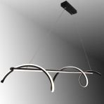 Tt038-Sy Tt Aydınlatma Kıvrımlı Masa Üstü Modeli Siyah Led Avize