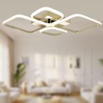 TT050-FSR TT Aydınlatma ( Beyaz Işık ) Baklava Desen Fransız Sarı Kaplama 4 lü Led Avize