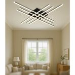TT070-SY Tt Aydınlatma 6 Lı Çubuk Model Mat Siyah LED Avize - Beyaz Işık