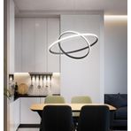 TT300-2 SY TT Aydınlatma Halka 2 li Mat Siyah ( Beyaz Işık ) Led Avize