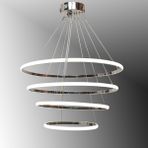 TT300-4 KR TT Aydınlatma Halka 4 lü Krom Kaplama ( 3 Renk Modüllü ) Led Avize