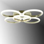 TT304-4+1-FSR Yuvarlak Tt Aydınlatma Fransız Sarı Kaplama 5 Li LED Avize - Rose Gold - 3 Renk Işık