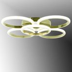 TT304-4+1-SR Yuvarlak Tt Aydınlatma Sarı Kaplama 5 Li LED Avize - Gold - Sarı Işık